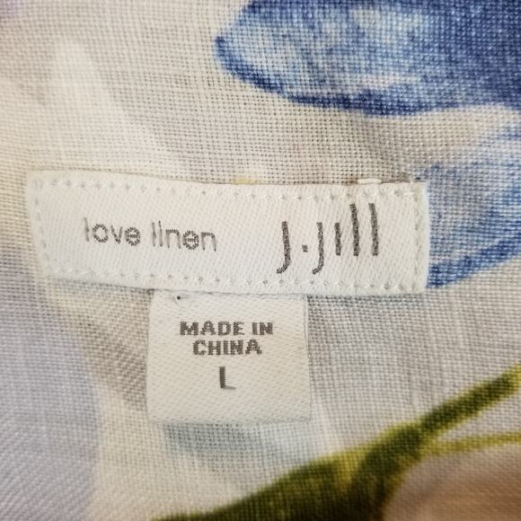 J. Jill Love Linen Women's Sleeveless Floral Dress Size Large - Picture 3 of 7